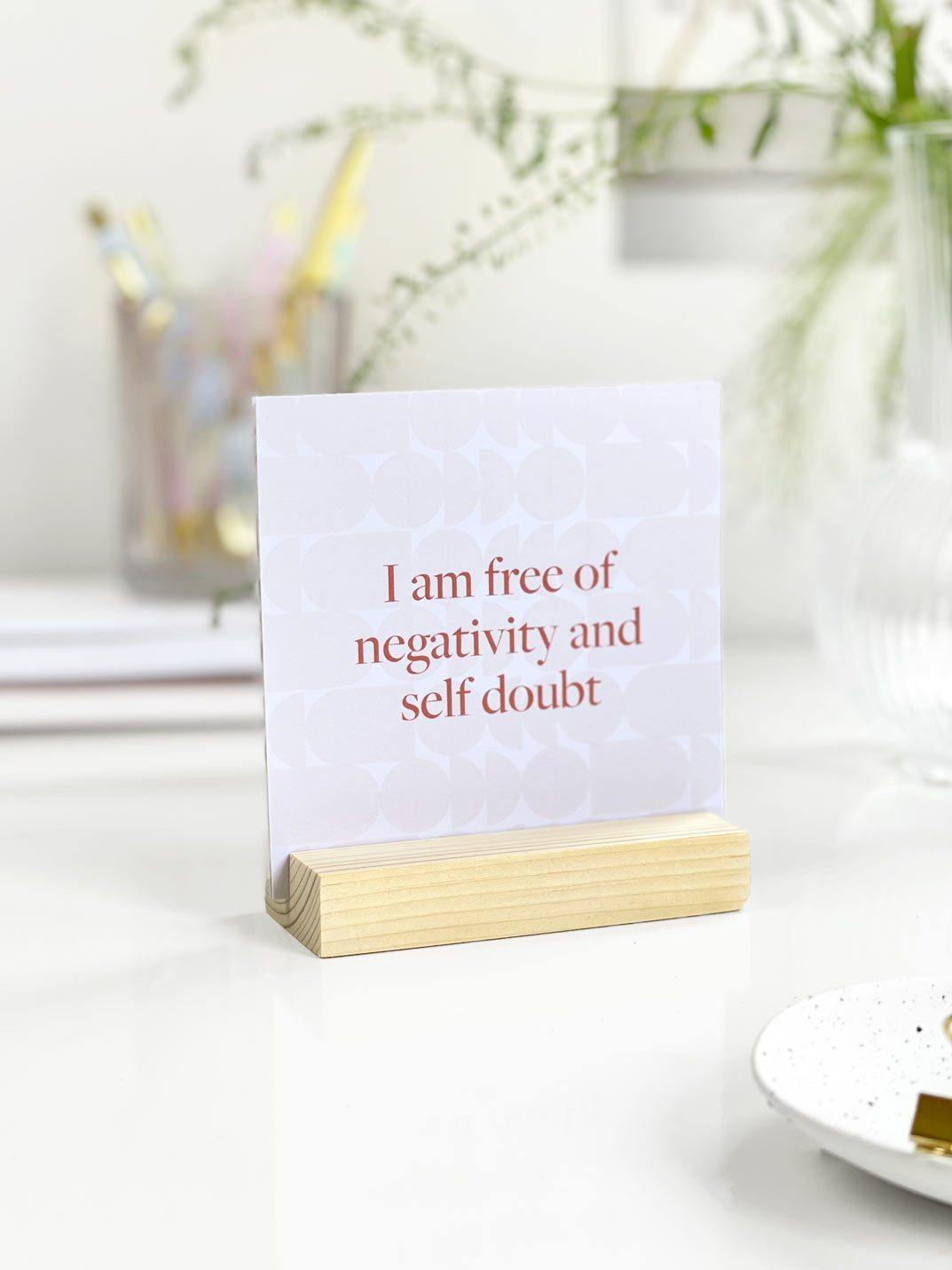 Positive Daily Affirmation Card Bundle with Holder - Stationery & Office Desk Accessories | AIM Studio Co