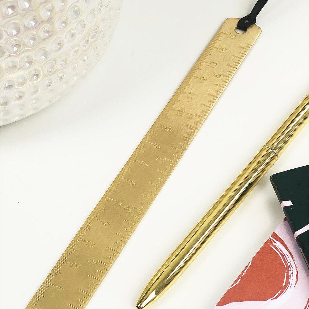 15cm Gold Brass Ruler - Stationery & Office Desk Accessories | AIM Studio Co