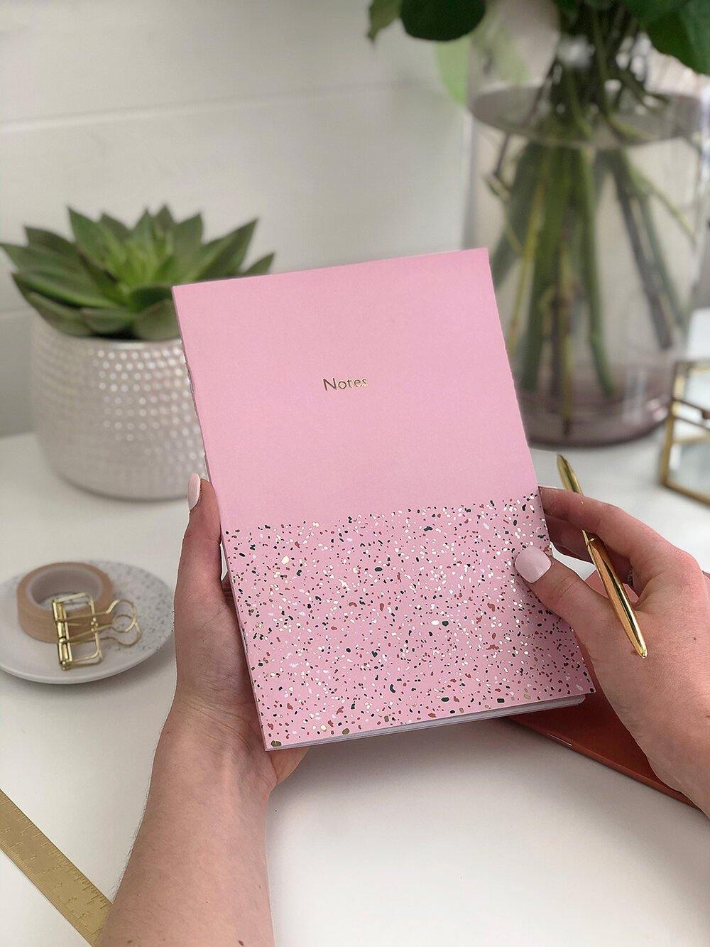 Gold Foiled Terrazzo Notebook Set - Stationery & Office Desk Accessories | AIM Studio Co