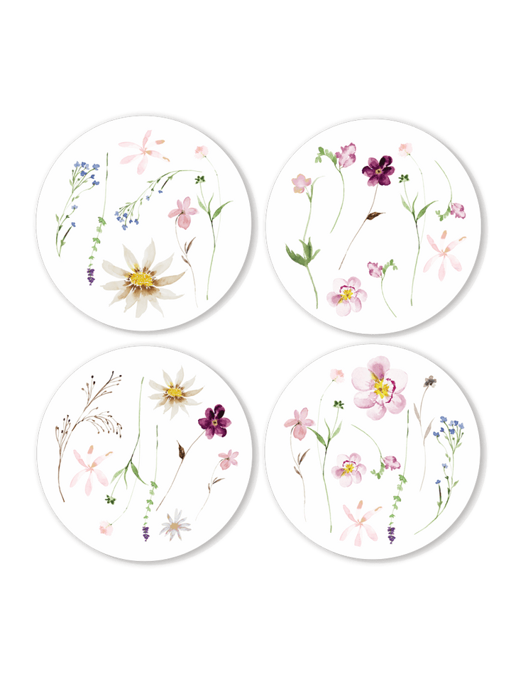 Floral Ceramic Coaster Set