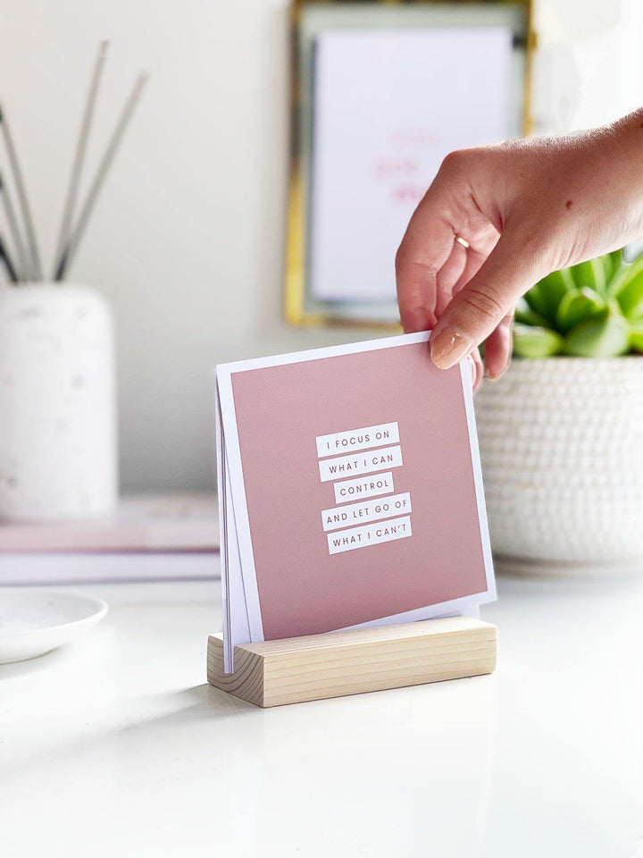 Positive Daily Affirmation Card Bundle with Holder - Stationery & Office Desk Accessories | AIM Studio Co