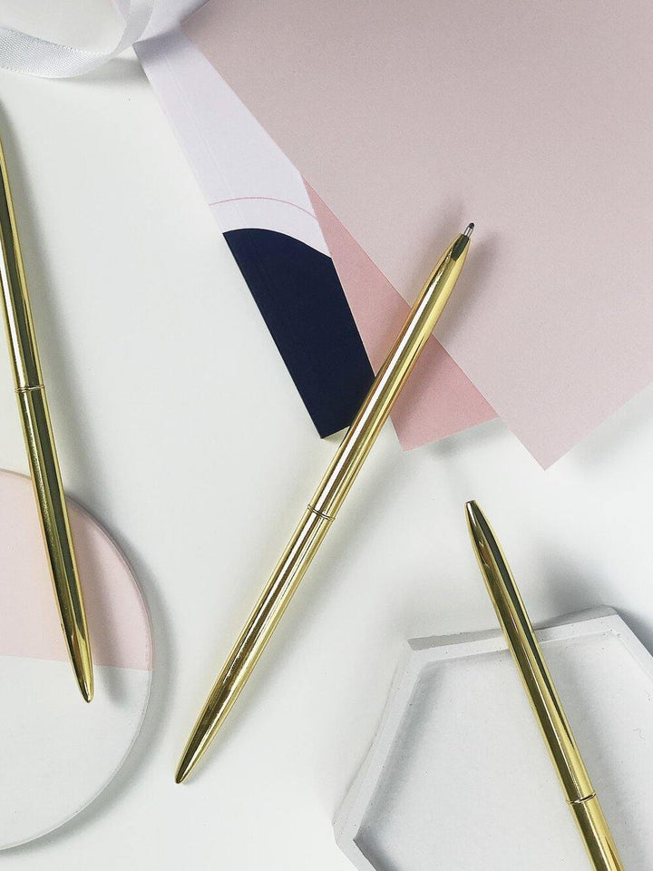 Slim Line Gold Pen - Stationery & Office Desk Accessories | AIM Studio Co