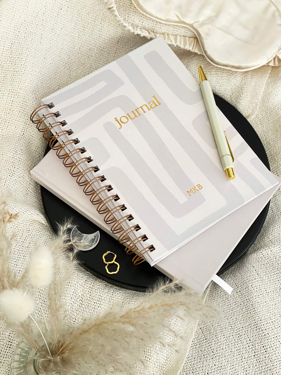 SECONDS | Personalised Hardcover Wellness Journal, Abstract Cover