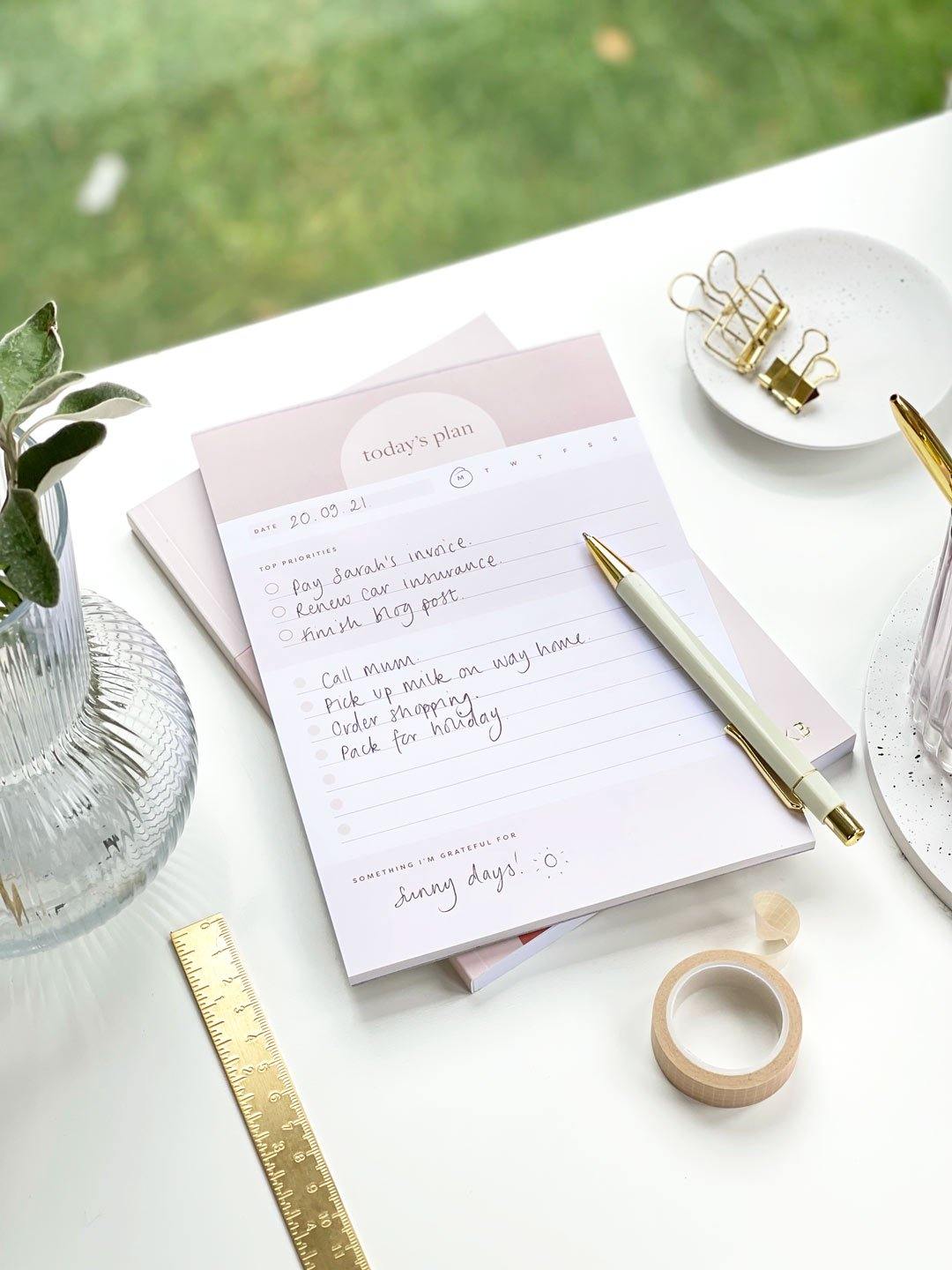 'Today's Plan' Daily Planner Pad - Stationery & Office Desk Accessories | AIM Studio Co