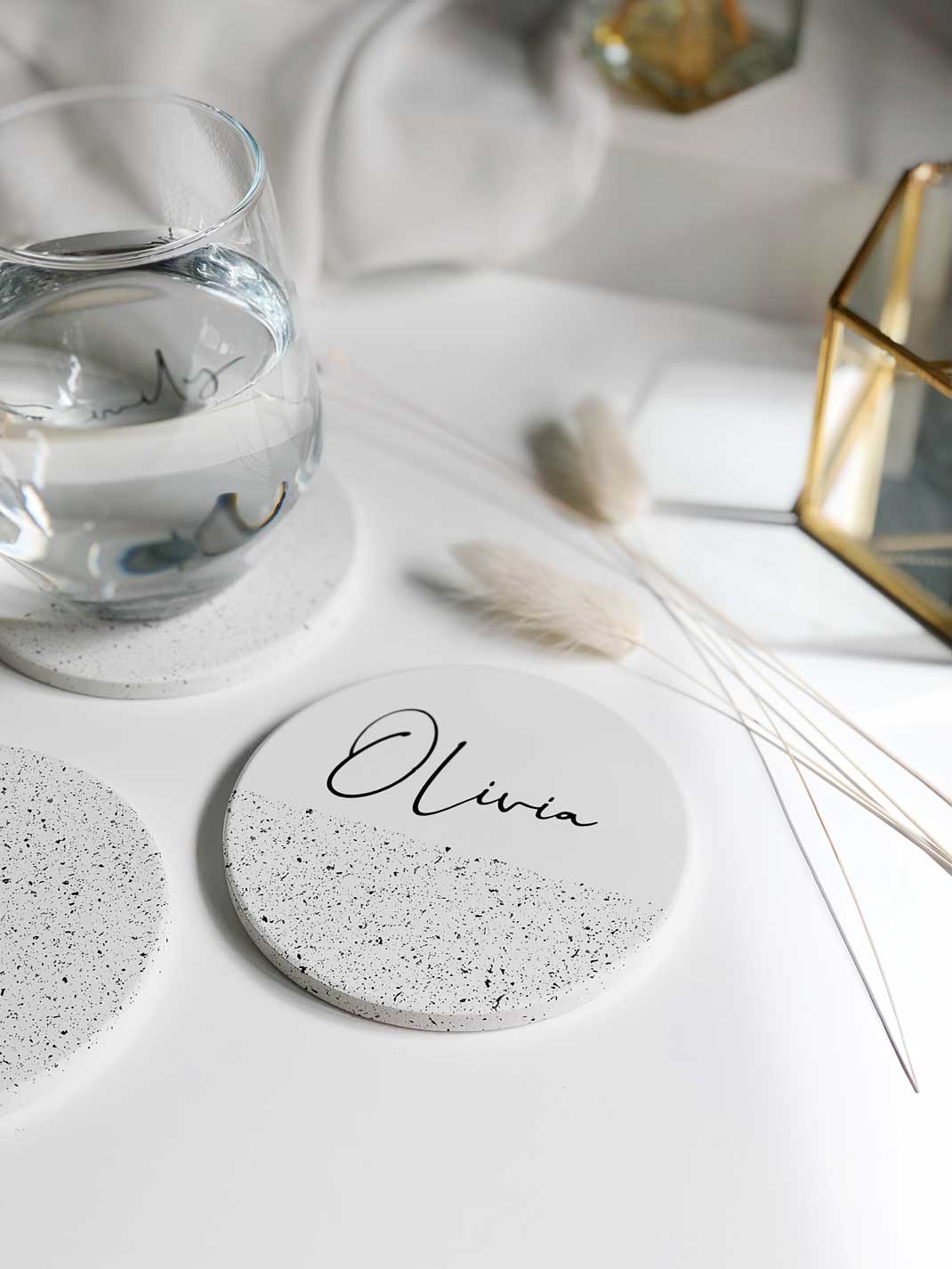 Personalised Granite Effect Ceramic Coaster