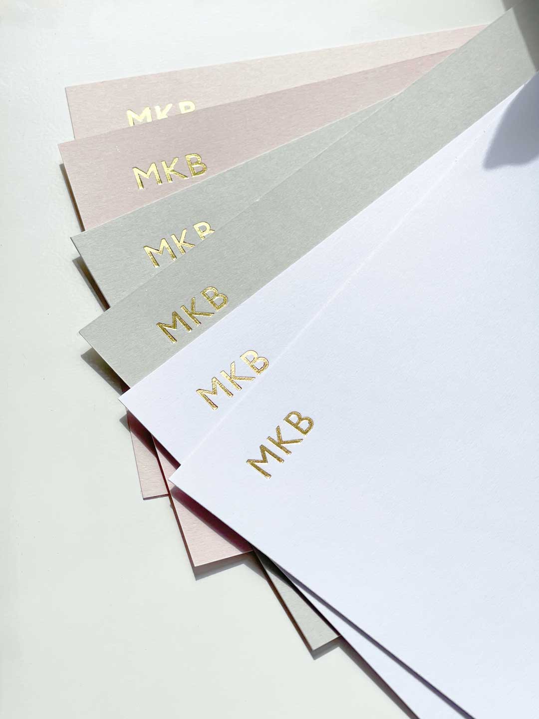 Personalised Gold Foiled Notecard Set with Heart