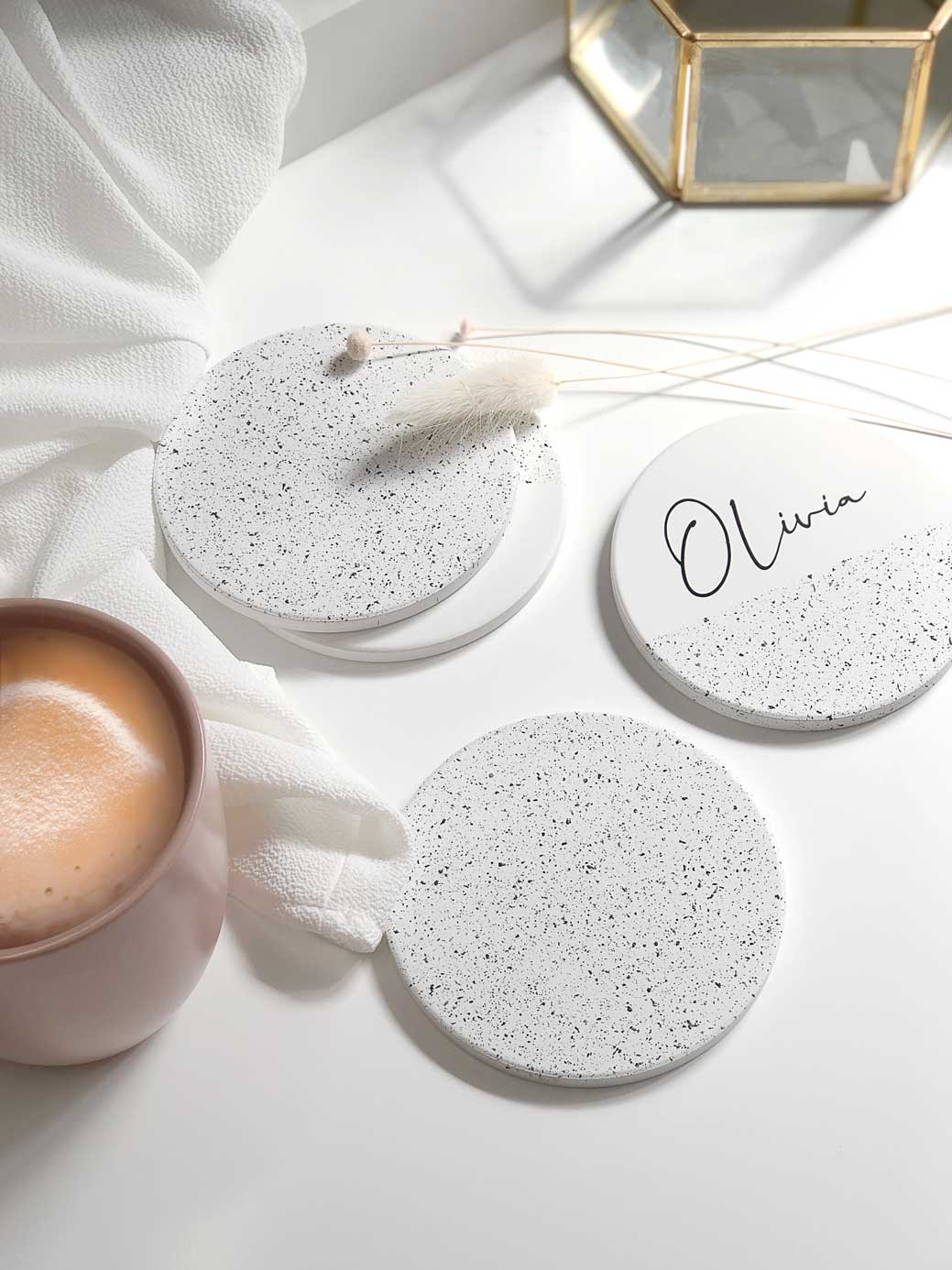 Personalised Granite Effect Ceramic Coaster