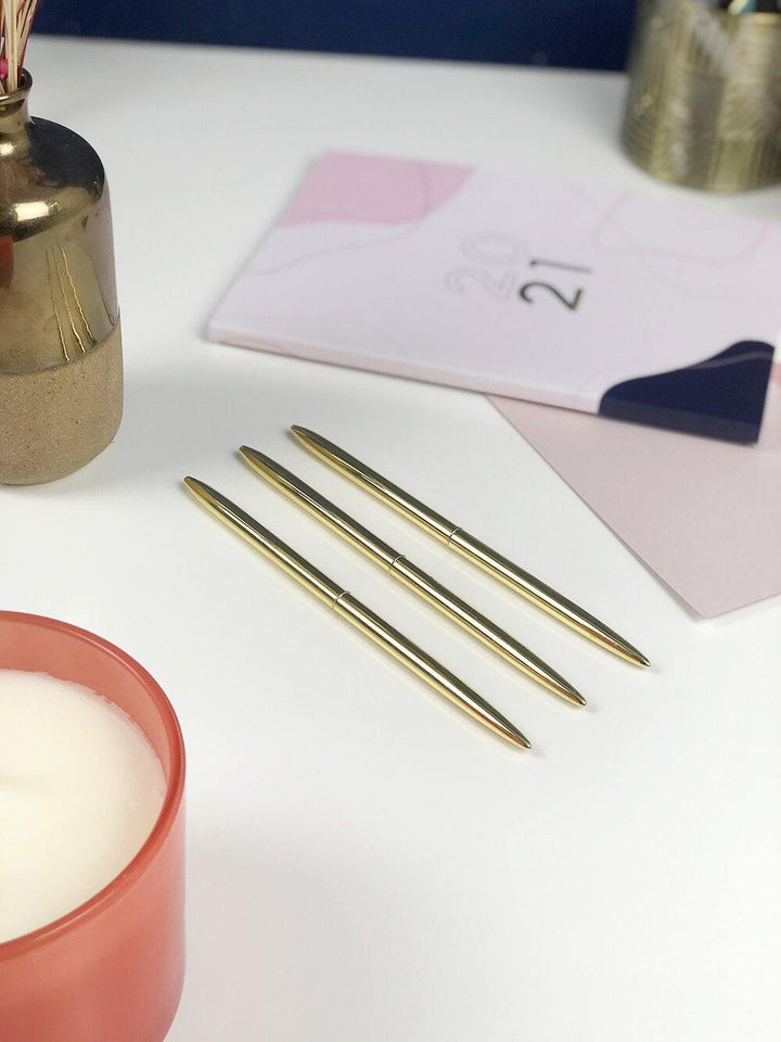 Slim Line Gold Pen - Stationery & Office Desk Accessories | AIM Studio Co