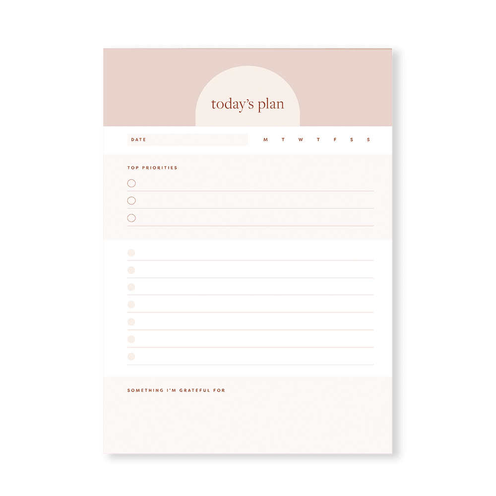 'Today's Plan' Daily Planner Pad - Stationery & Office Desk Accessories | AIM Studio Co