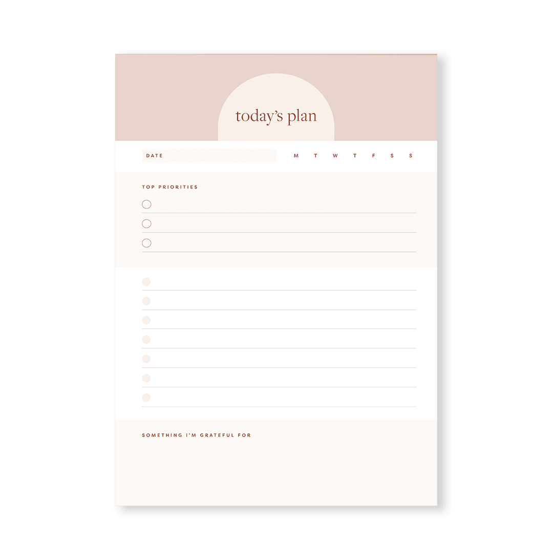 'Today's Plan' Daily Planner Pad - Stationery & Office Desk Accessories | AIM Studio Co