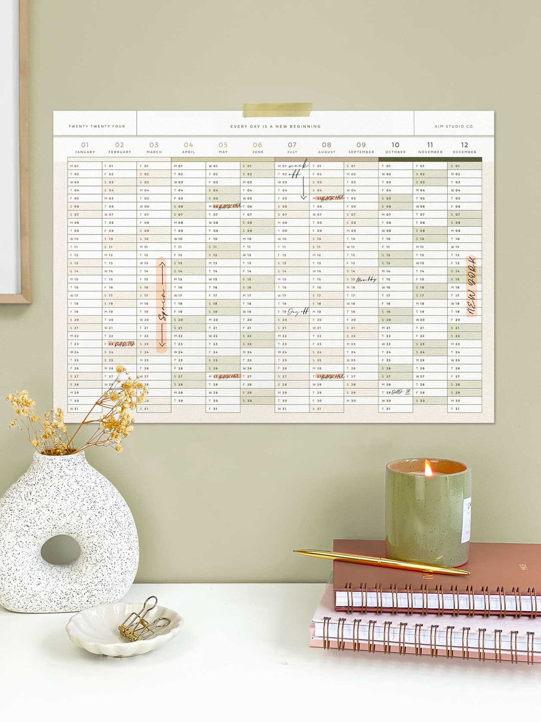 SLIGHT SECONDS | A2 2024 Year View Wall Planner