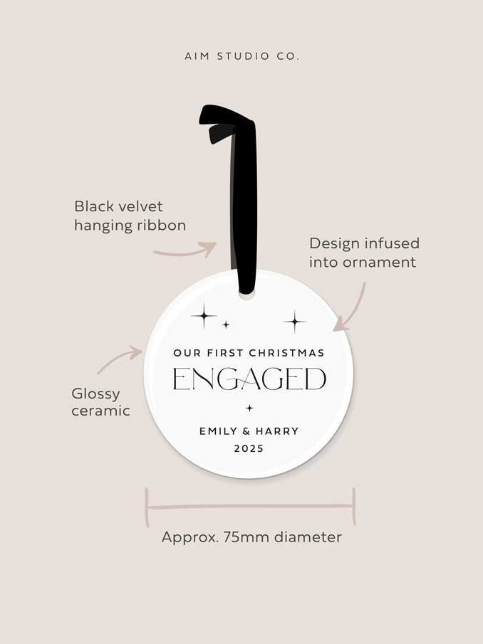 'Our First Year Engaged' Personalised Christmas Bauble