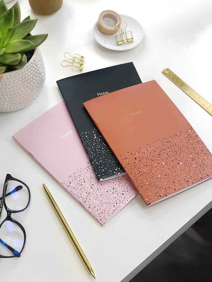 CLEARANCE | Pink & Gold Terrazzo Notebook