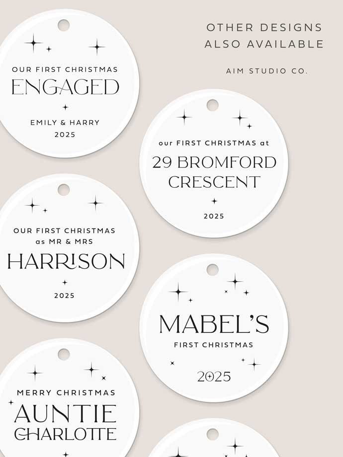 Personalised Auntie or Uncle Ceramic Christmas Bauble