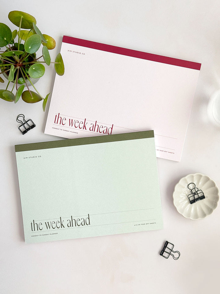 A4 Weekly Planner Notepad – Pale Pink