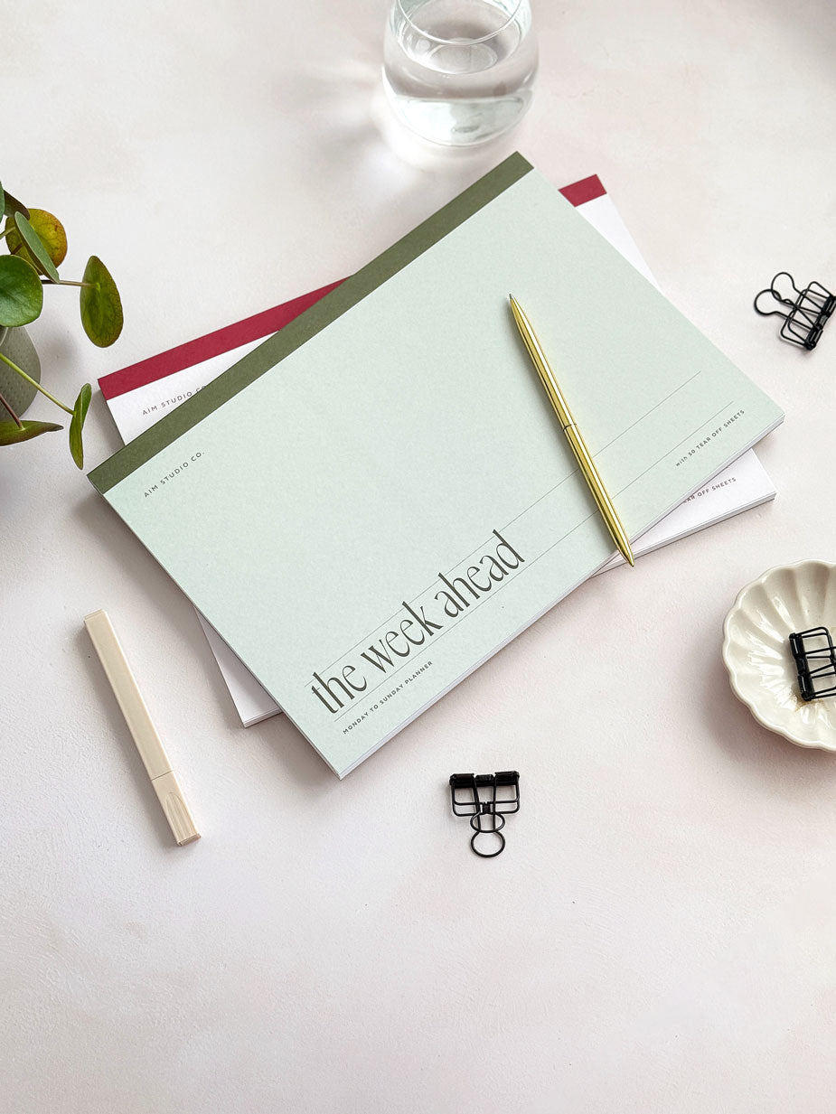 A4 Weekly Planner Notepad – Sage Green
