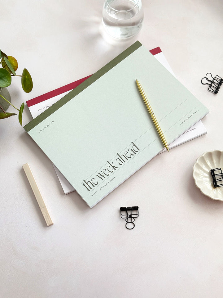 A4 Weekly Planner Notepad – Sage Green
