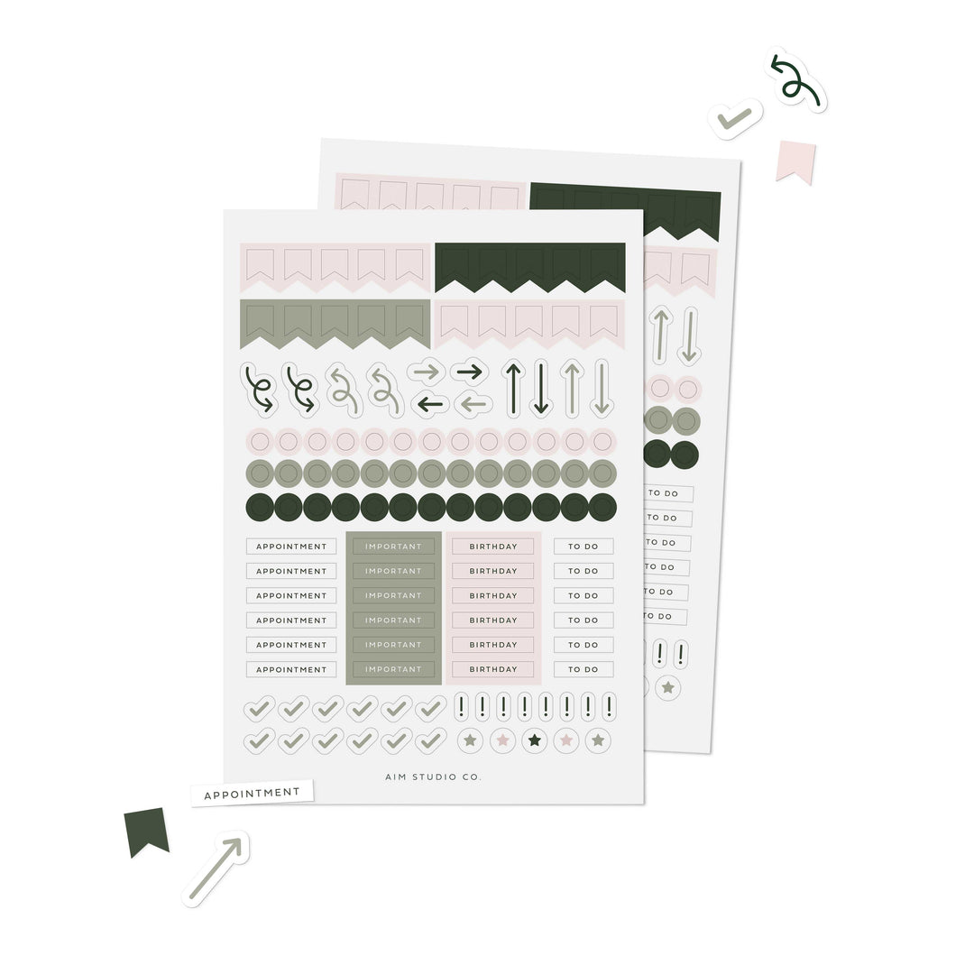 Sticker Sheet Line Icon Planner Stickers Sheets – Stationery & Office Desk Accessories | AIM ...