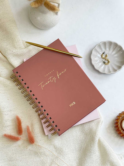 2024 Personalised A5 Week to View Diary, Rust