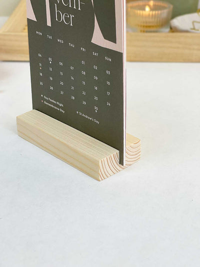 2024 Desk Calendar with Wood Stand