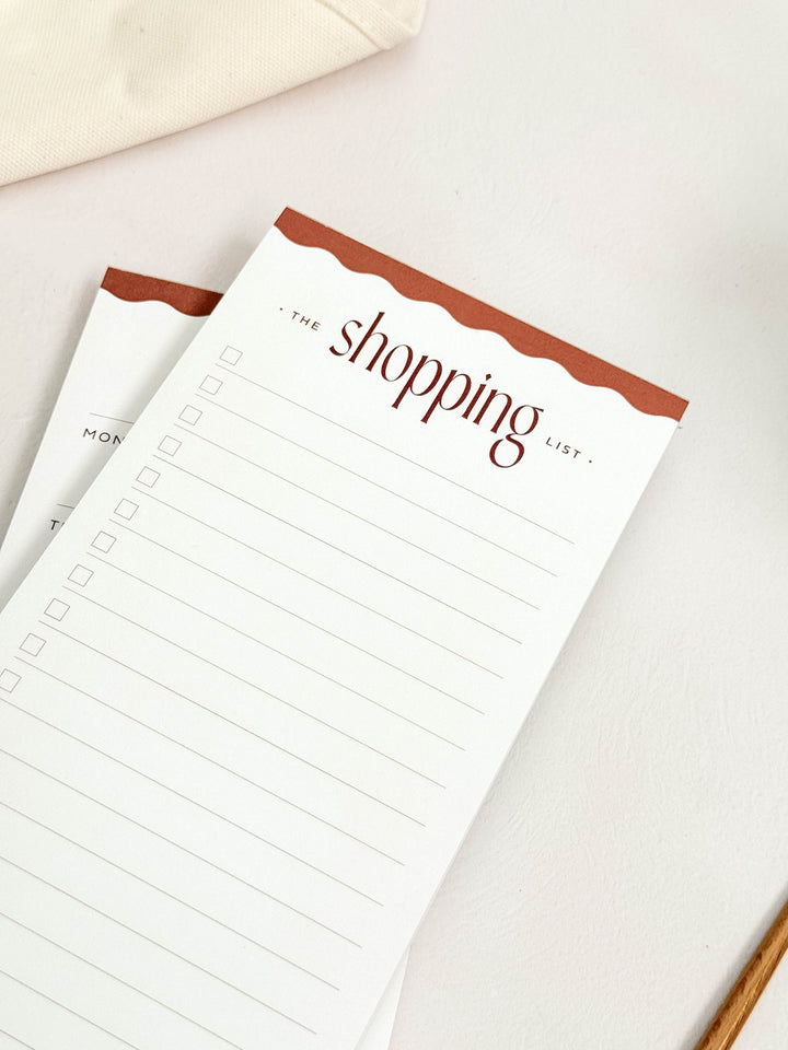 Magnetic Meal Planner & Shopping List Set | Wavy Tear-Off Notepads