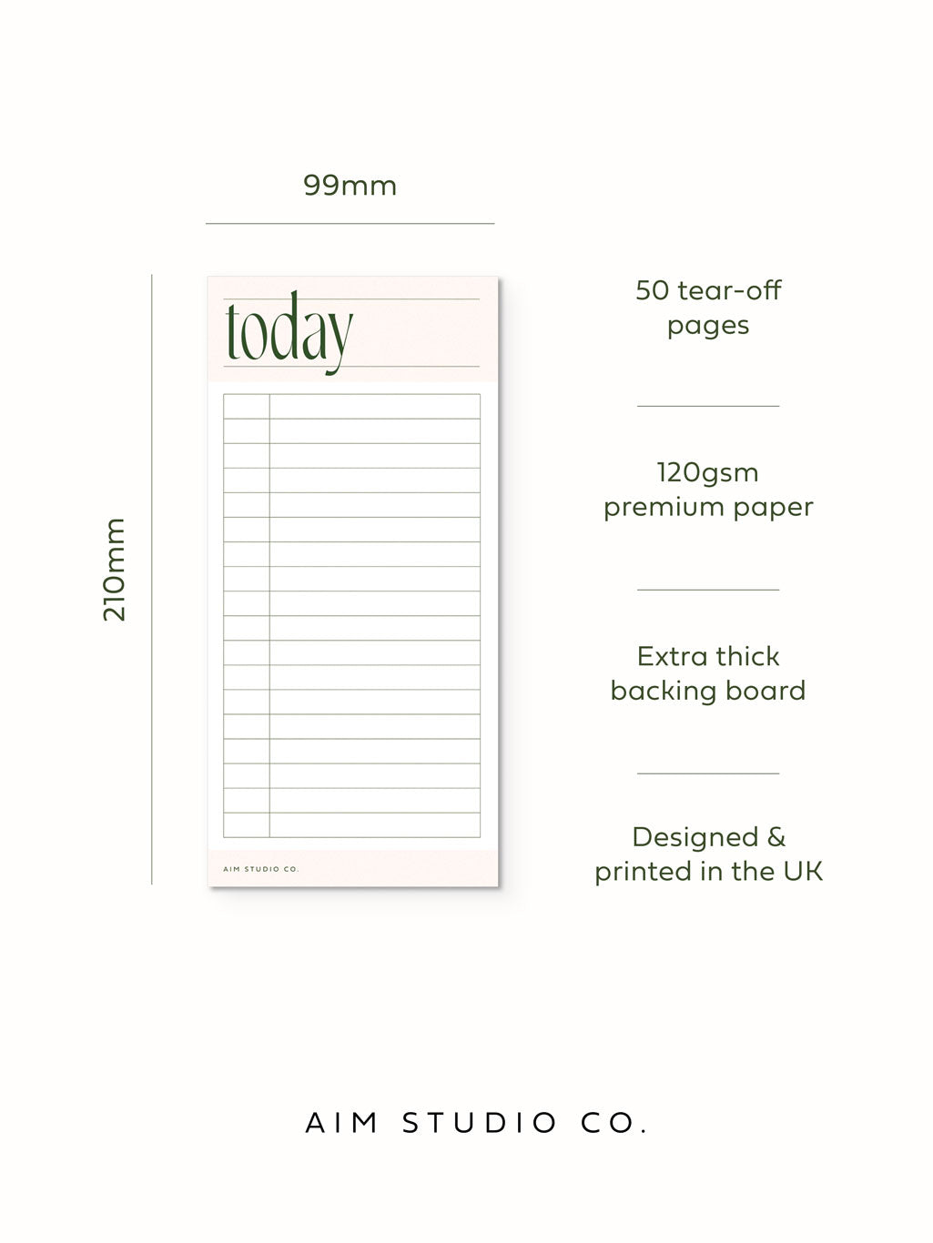 Daily Time Blocking Planner Notepad | Pale Pink