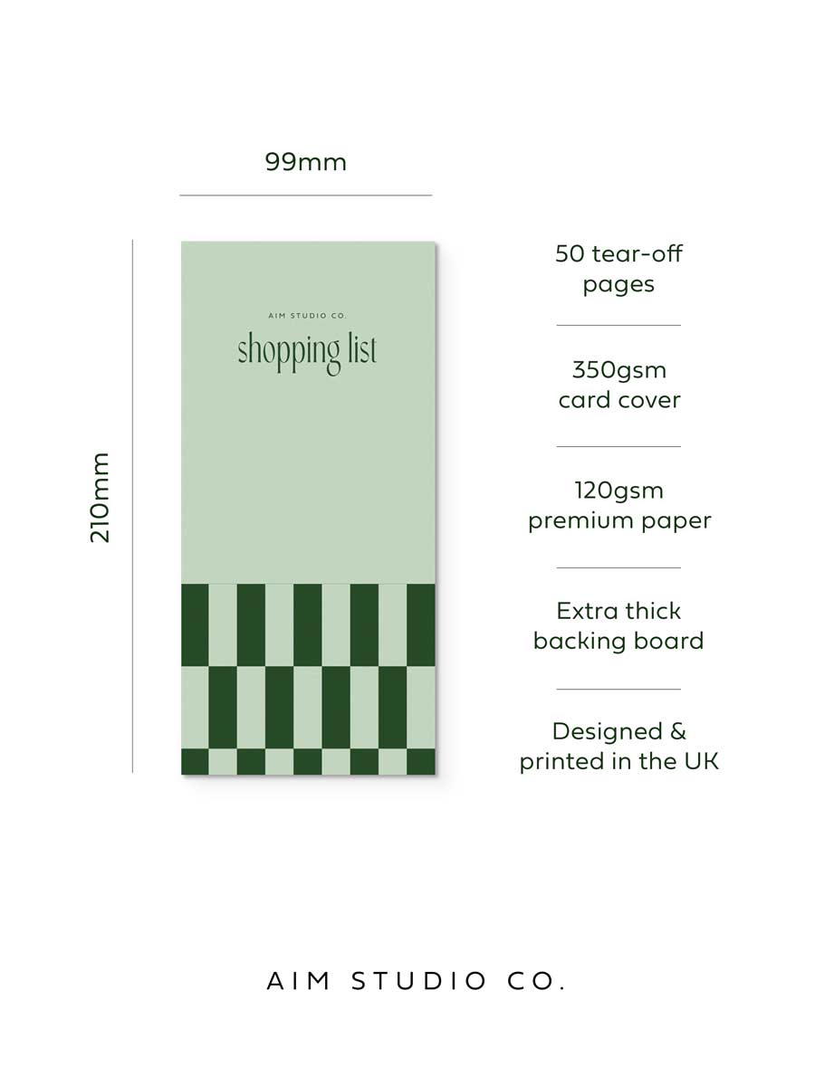 Shopping List Pad | Tear-Off Notepad with Cover