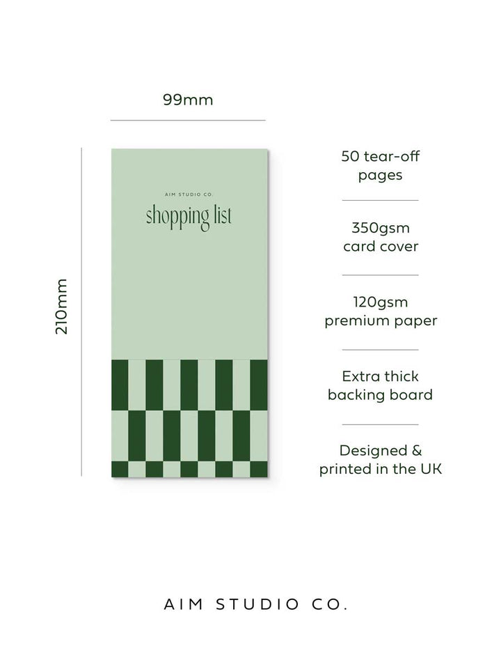 Shopping List Pad | Tear-Off Notepad with Cover
