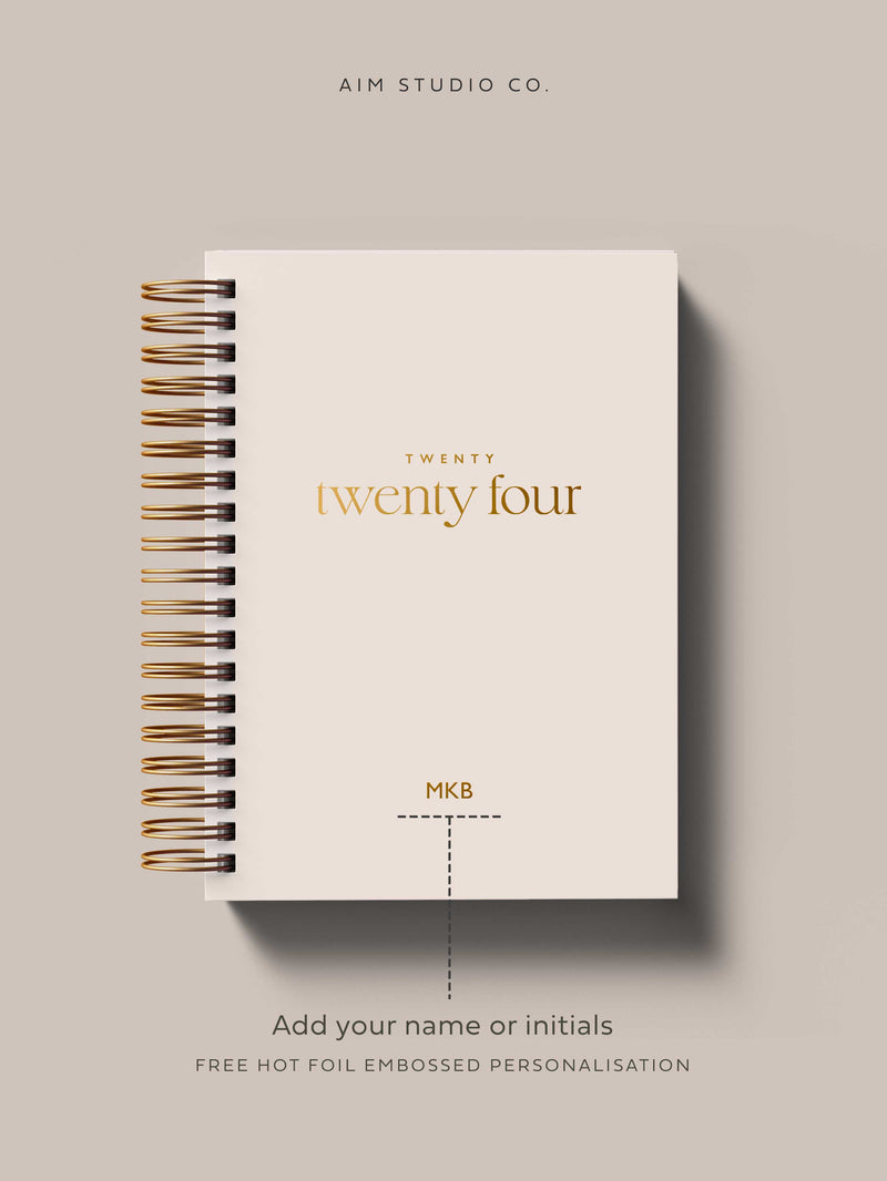 2024 Personalised Diary, Planner & Pen Bundle, Pearl