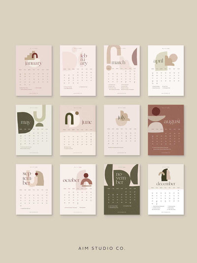 2024 Desk Calendar with Wood Stand