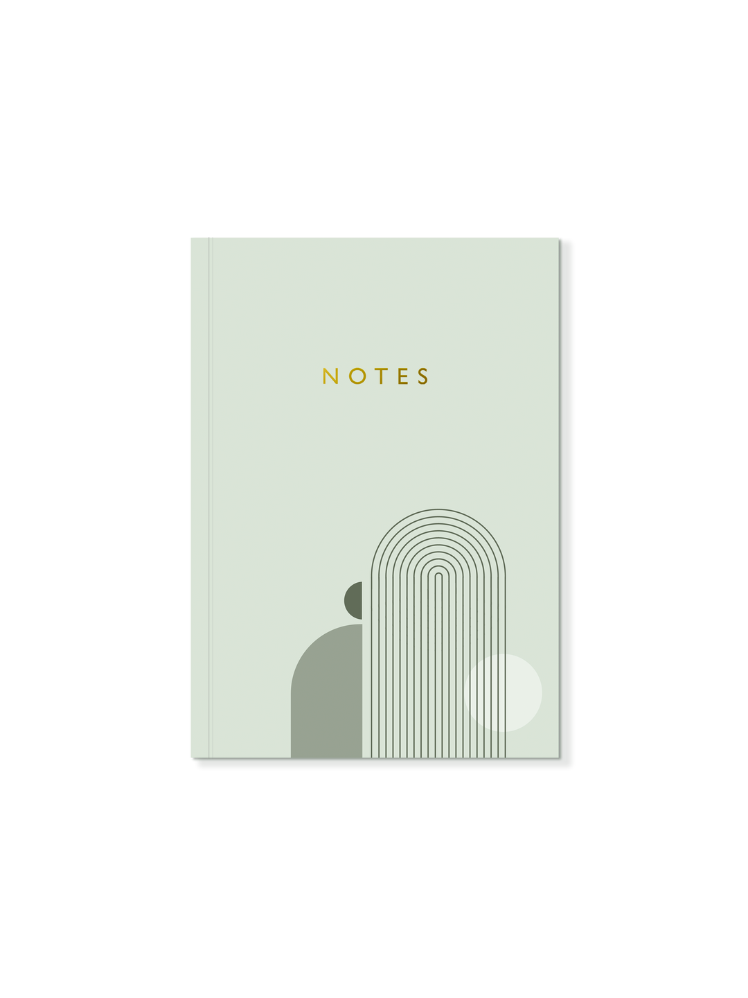 CLEARANCE: Green Softcover Lined Notebook with Gold Foil
