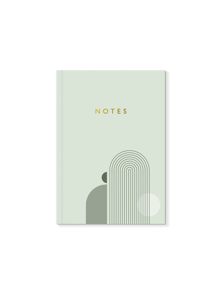 CLEARANCE: Green Softcover Lined Notebook with Gold Foil