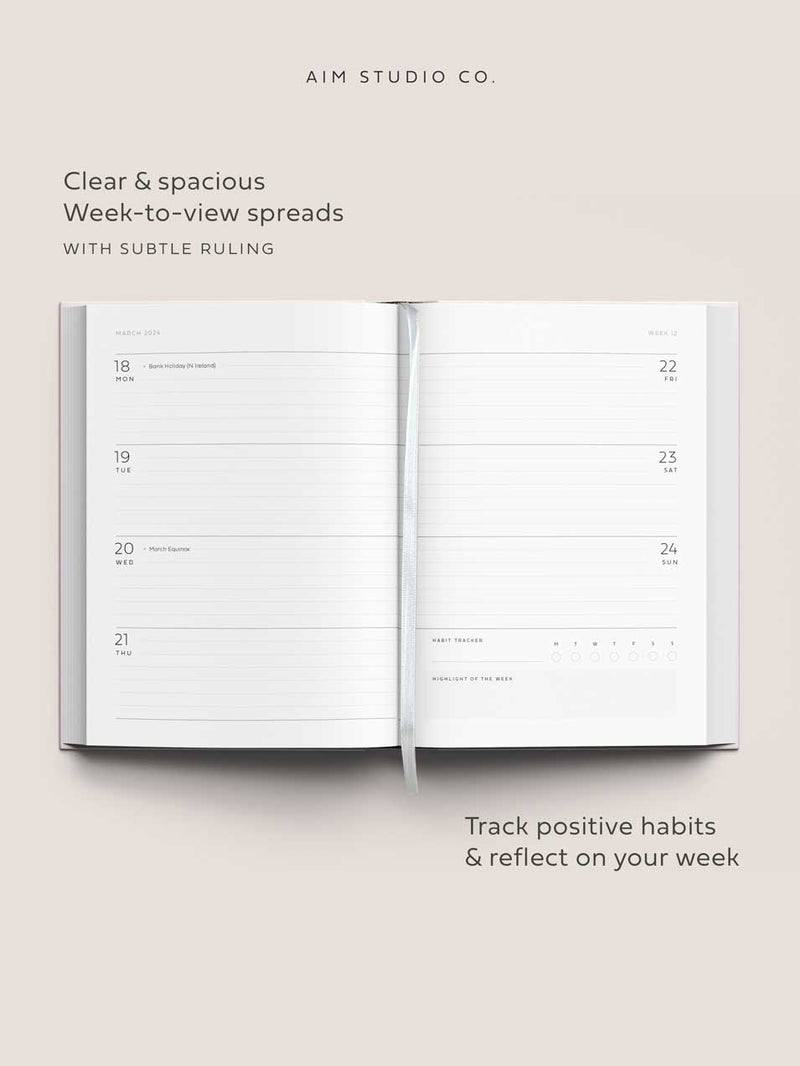 2024 A5 Week to View Personalised Diary, Pink