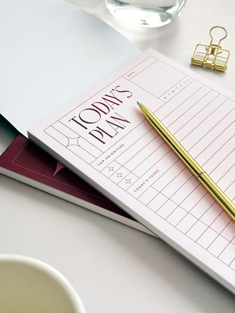 inside pages of tear-off notepad with today&