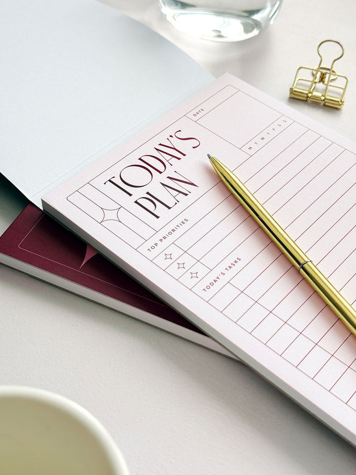 inside pages of tear-off notepad with today&