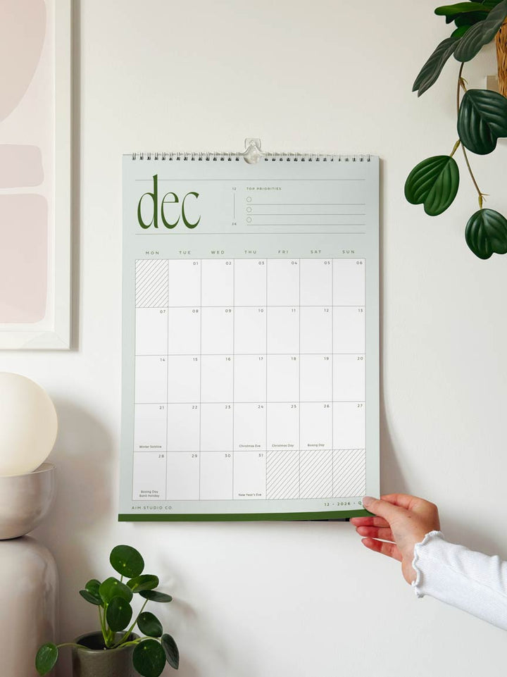 2026 Minimalist Wall Calendar: Large A3 or A4