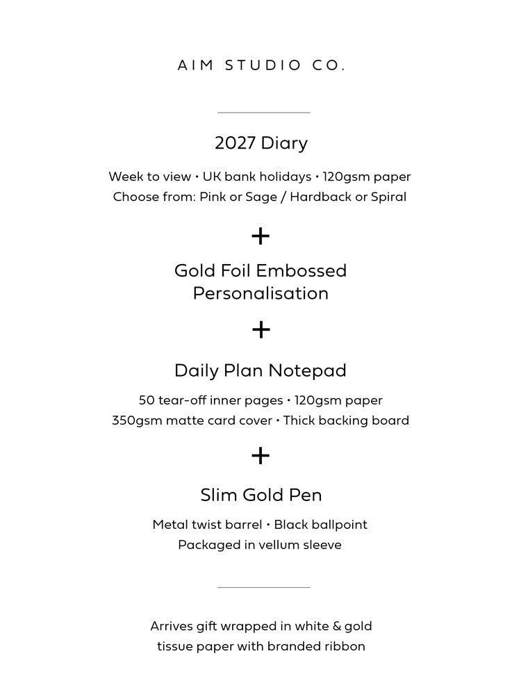 The Everyday Planning Set - 2027 Diary, A5 Notepad &amp; Pen Gift Set