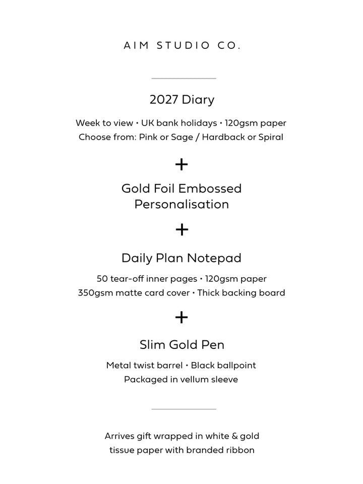 The Everyday Planning Set - 2027 Diary, A5 Notepad &amp; Pen Gift Set