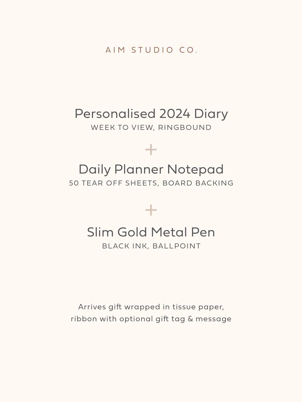 2024 Personalised Diary, Planner & Pen Bundle, Rust