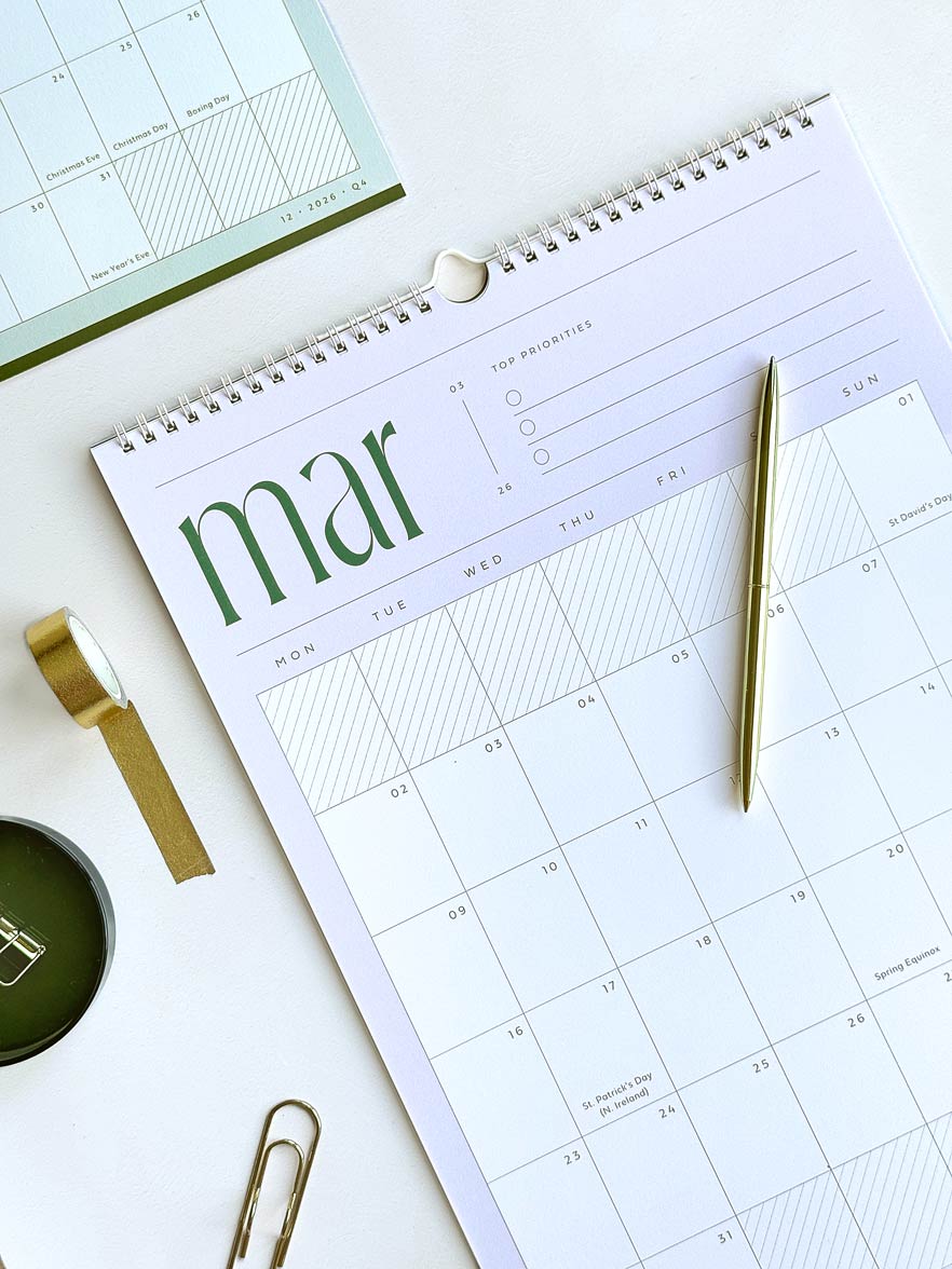 2026 Minimalist Wall Calendar: Large A3 or A4