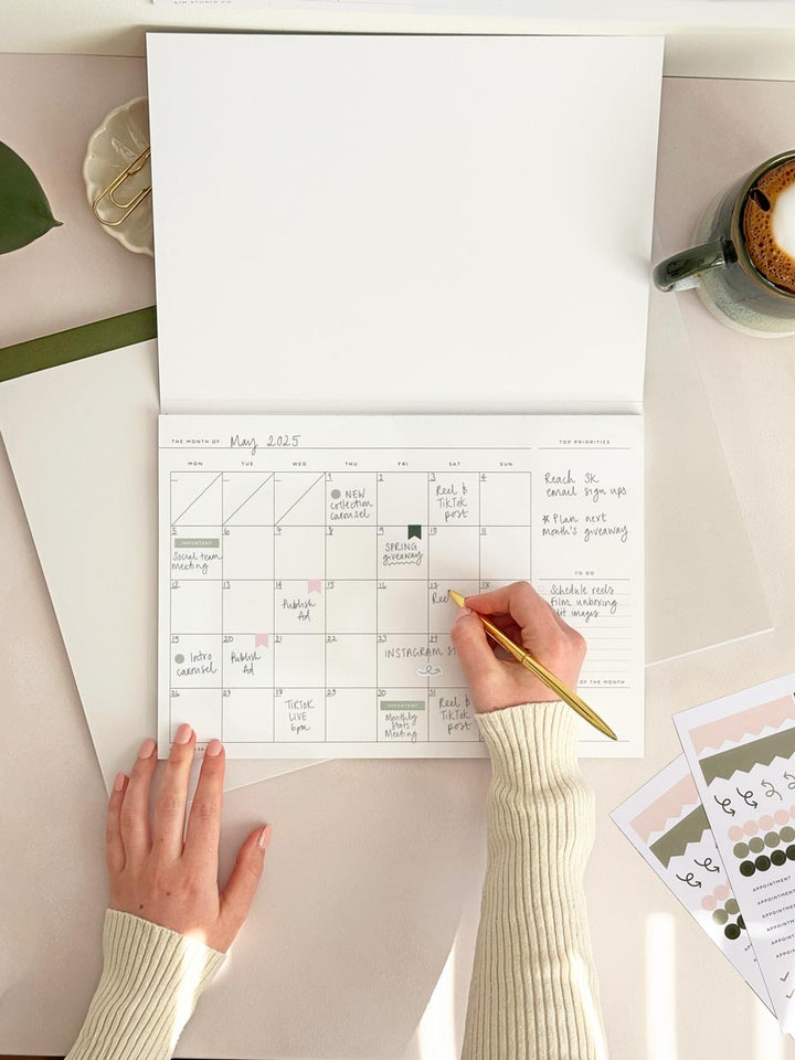 SECONDS A4 Monthly Planner Notepad with Cover - Small