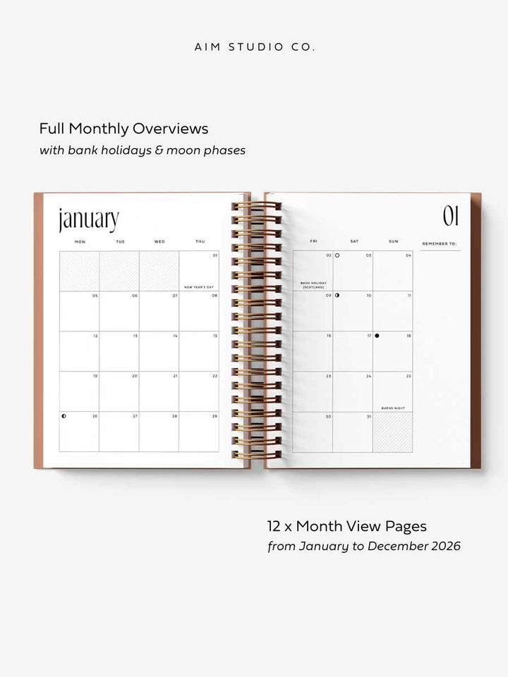 Spiral 2026 Personalised A5 Weekly Planner