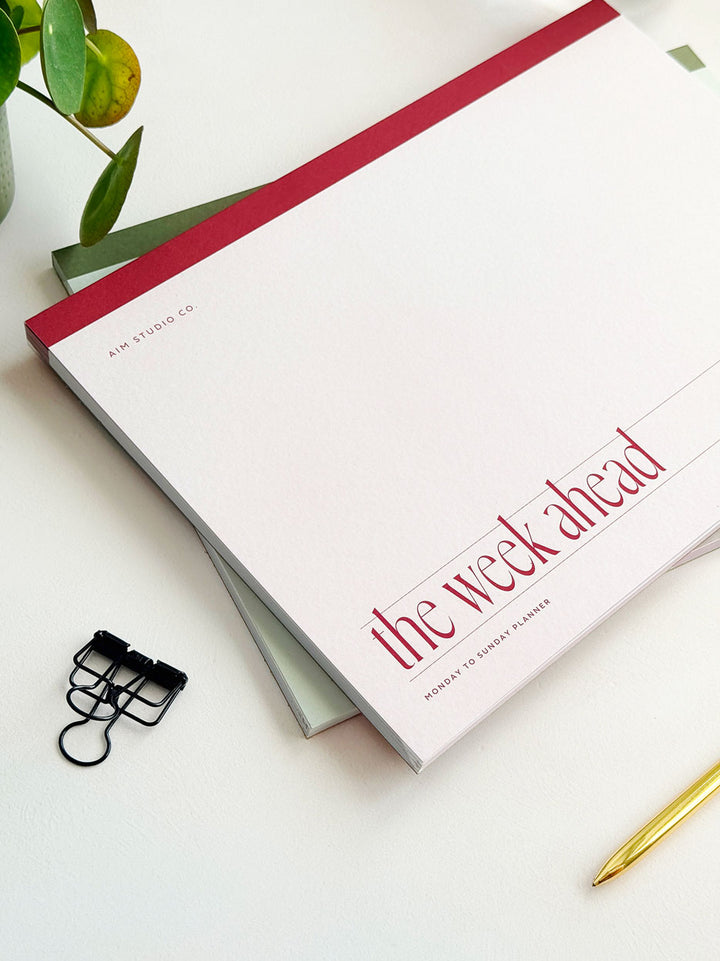 A4 Weekly Planner Notepad – Pale Pink