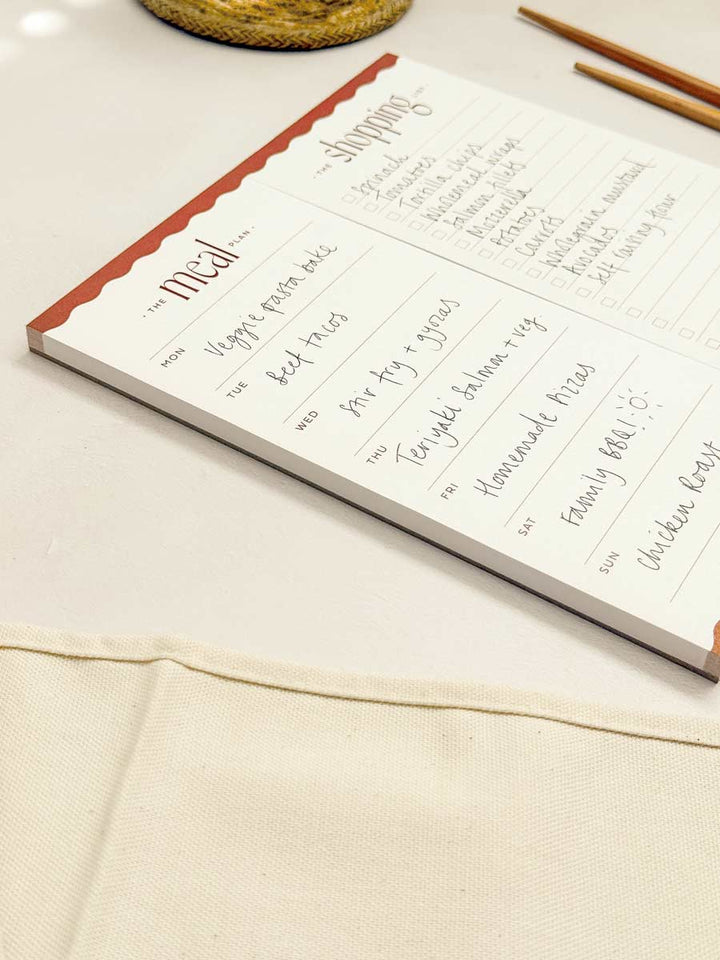 Magnetic Meal Planner & Shopping List Set | Wavy Tear-Off Notepads