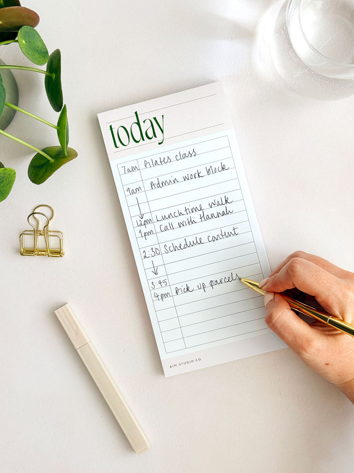 Daily Time Blocking Planner Notepad | Pale Pink