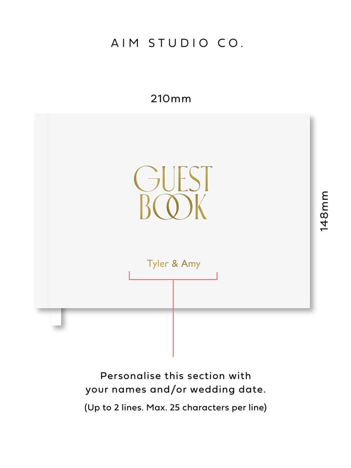 SECONDS | ONE-OFF: Personalised Hardcover Wedding Guest Book with Gold Foil