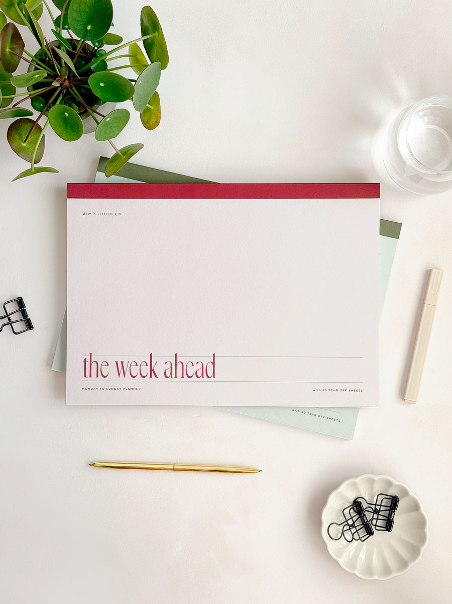 A4 Weekly Planner Notepad – Pale Pink