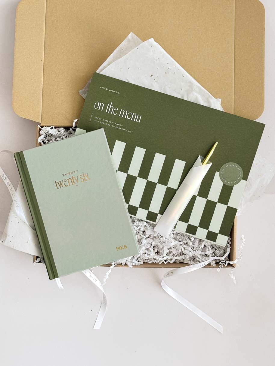 2026 Diary, Meal Planner & Pen Bundle: Green