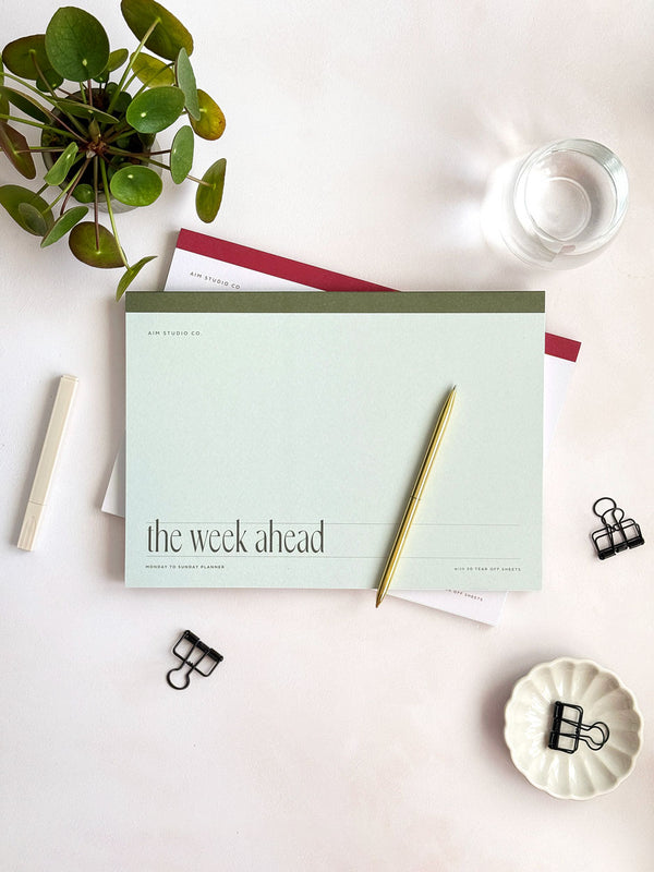 A4 Weekly Planner Notepad – Sage Green