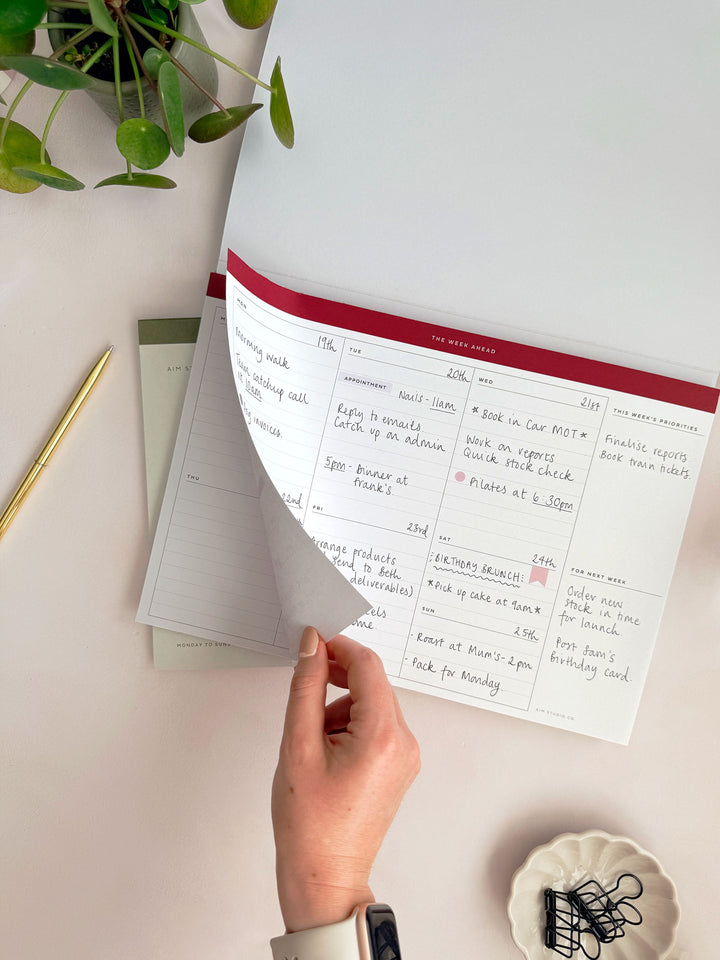 A4 Weekly Planner Notepad – Pale Pink